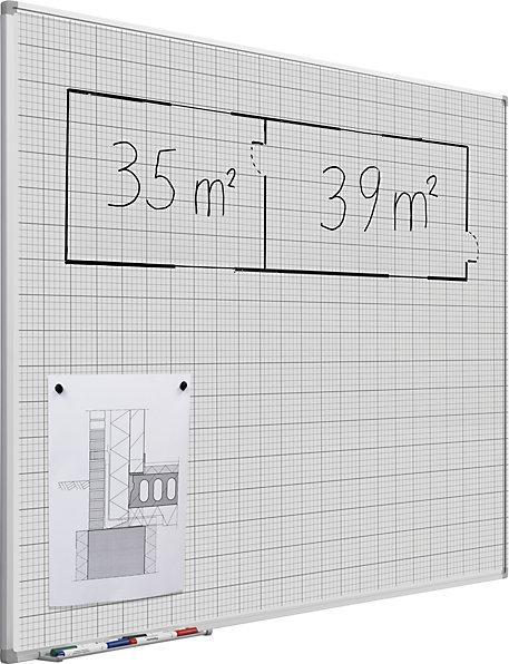 Immagine prodotto eurokraft basic Lavagna a quadretti (120 x 90 cm)