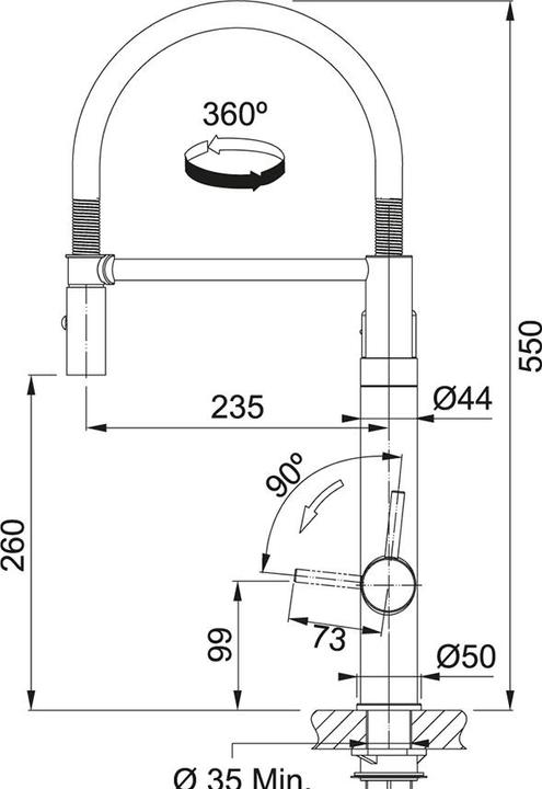 Actual product image Franke Vital Professional Functional Faucet Black Matt / Stainless Steel Look (PVD Coating) 120.062