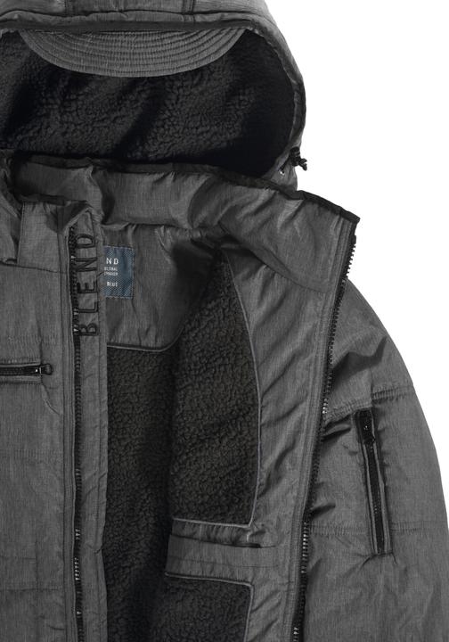 Image du produit Blend Boris Teddy Veste D'Hiver Avec Peau De Mouton Blouson D'Extérieur Pour Homme À Capuche (L)