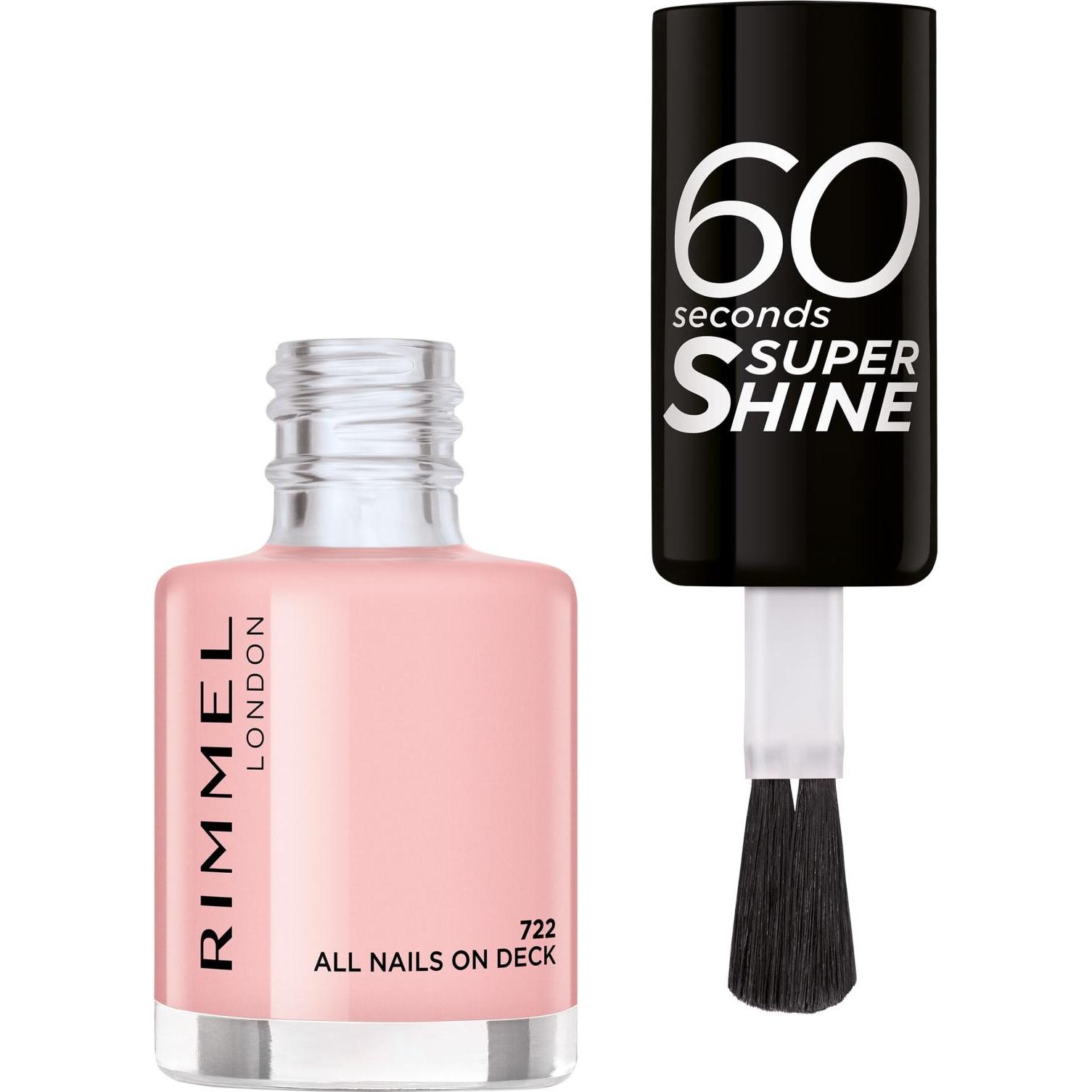 Thumbnail - Rimmel London, Nagellack, 60 SECONDS super shine #722-all nails on deck 8 ml (722, Farblack)