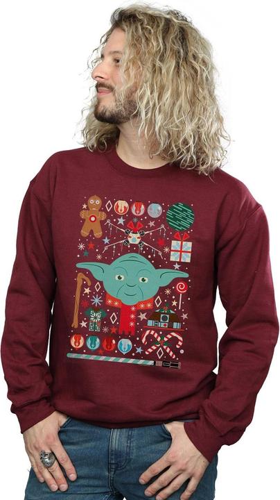 Actual product image Star Wars Mens Yoda Christmas Sweatshirt (S)