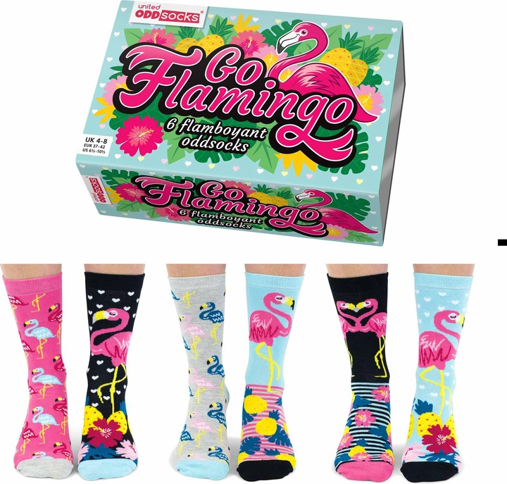 Actual product image United Oddsocks Go Flamingo (pack of 3, 37 - 42)