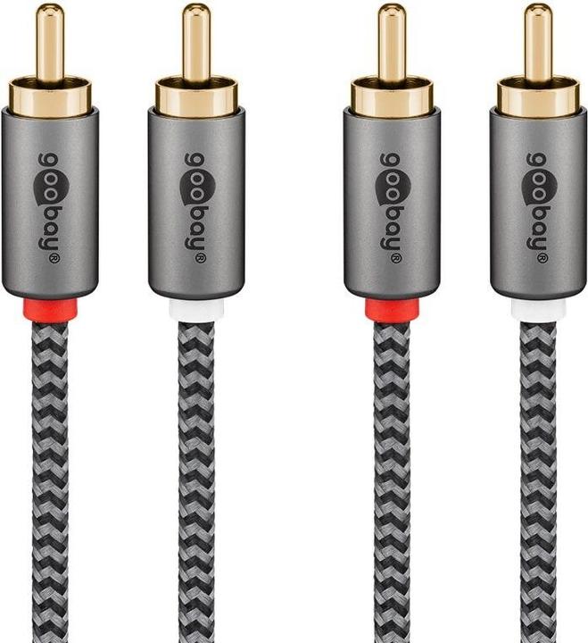 Actual product image Goobay Stereo cinch cable, 3 m, Sharkskin Grey (3 m, Cinch)
