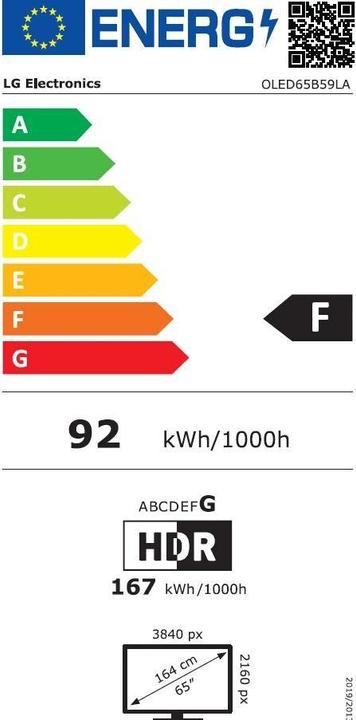 Energie-Label LG OLED65B59LA (65", B5, OLED, 4K, 2025)