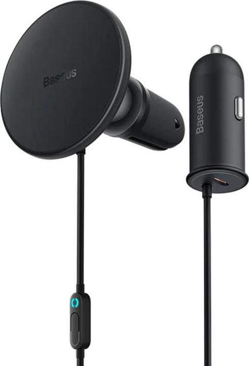 Actual product image Baseus Magnetic Car Phone Holder CW01 to Ventilation Grid with car charger USB-A, 15W + 25W (black)