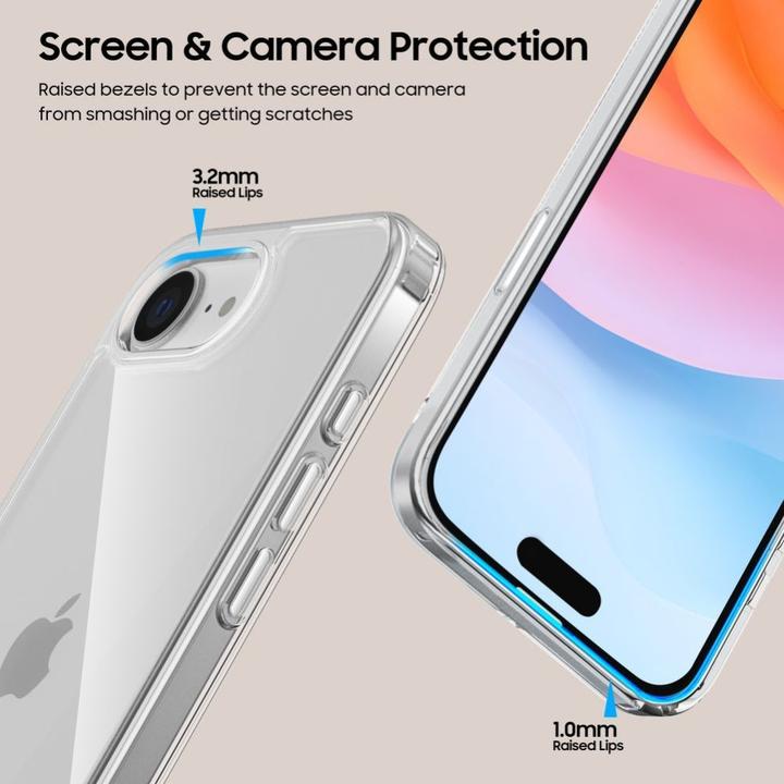Actual product image Tech-Protect FlexAir Hybrid Case for iPhone 16e - Clear (Apple iPhone 16e, Apple iPhone 17e)