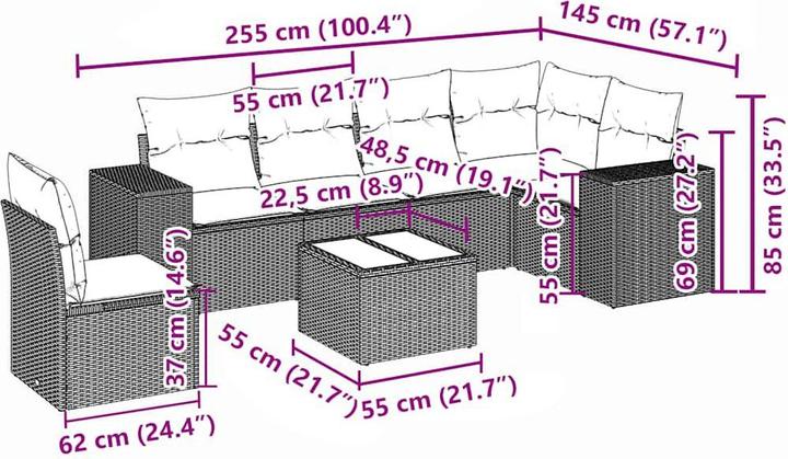 Produktbild vidaXL Garten Sofagarnitur