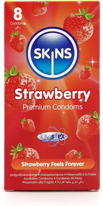 Produktbild Skins Strawberry» 12 Kondome mit feinem Erdbeeraroma - ohne Latexgeruch (12 Stk.)