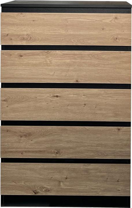 Produktbild HTI-Living Kommode mit 5 Schubladen Schwarz Artisaneiche (70 x 110 x 40 cm)