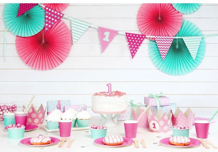 Produktbild Partydeco Hellrosa gestreifte Strohhalme (10x)