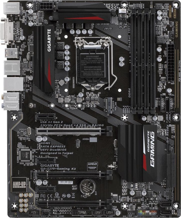 Image du produit Gigabyte GA-Z270-Gaming K3, ATX, LGA1151 (LGA 1151, Intel Z270 Express, ATX)
