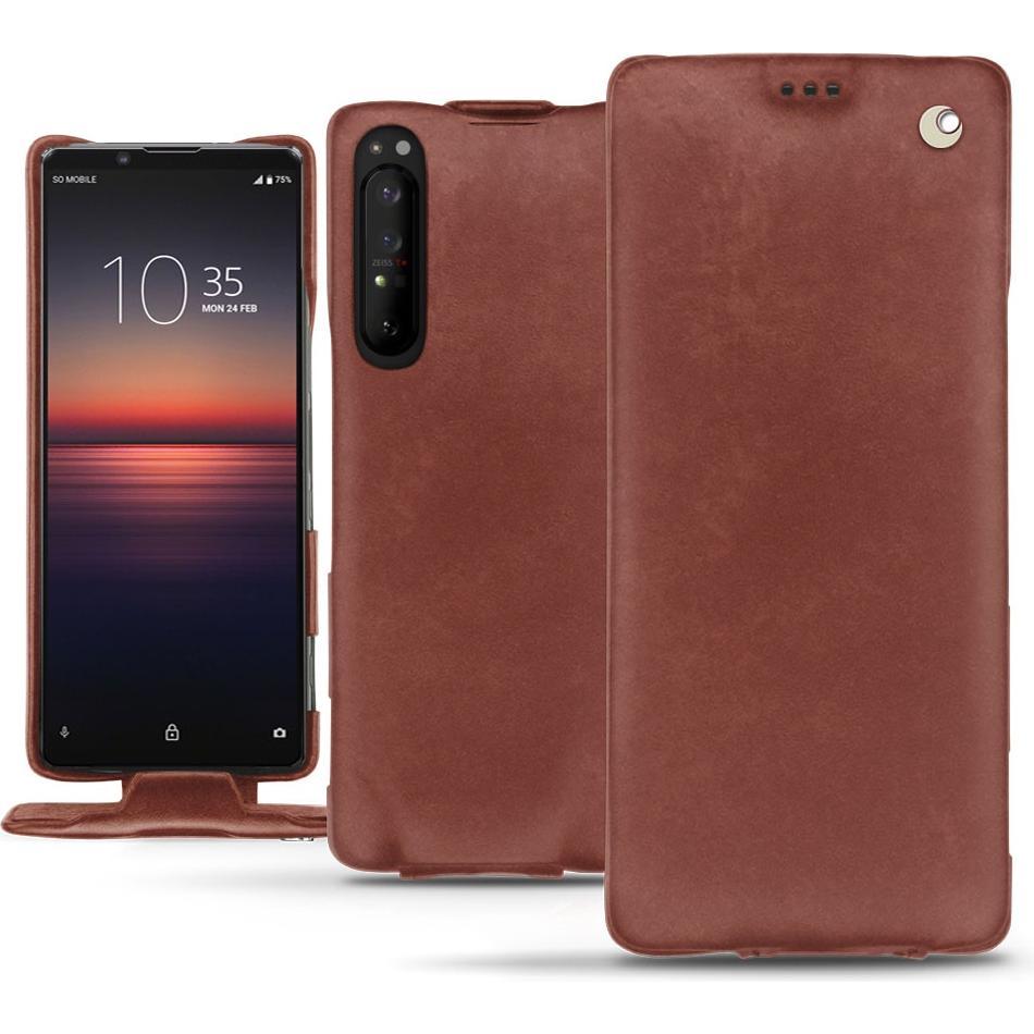 Noreve Lederschutzhülle vertikal (Sony Xperia 1 II), Smartphone Hülle, Rot