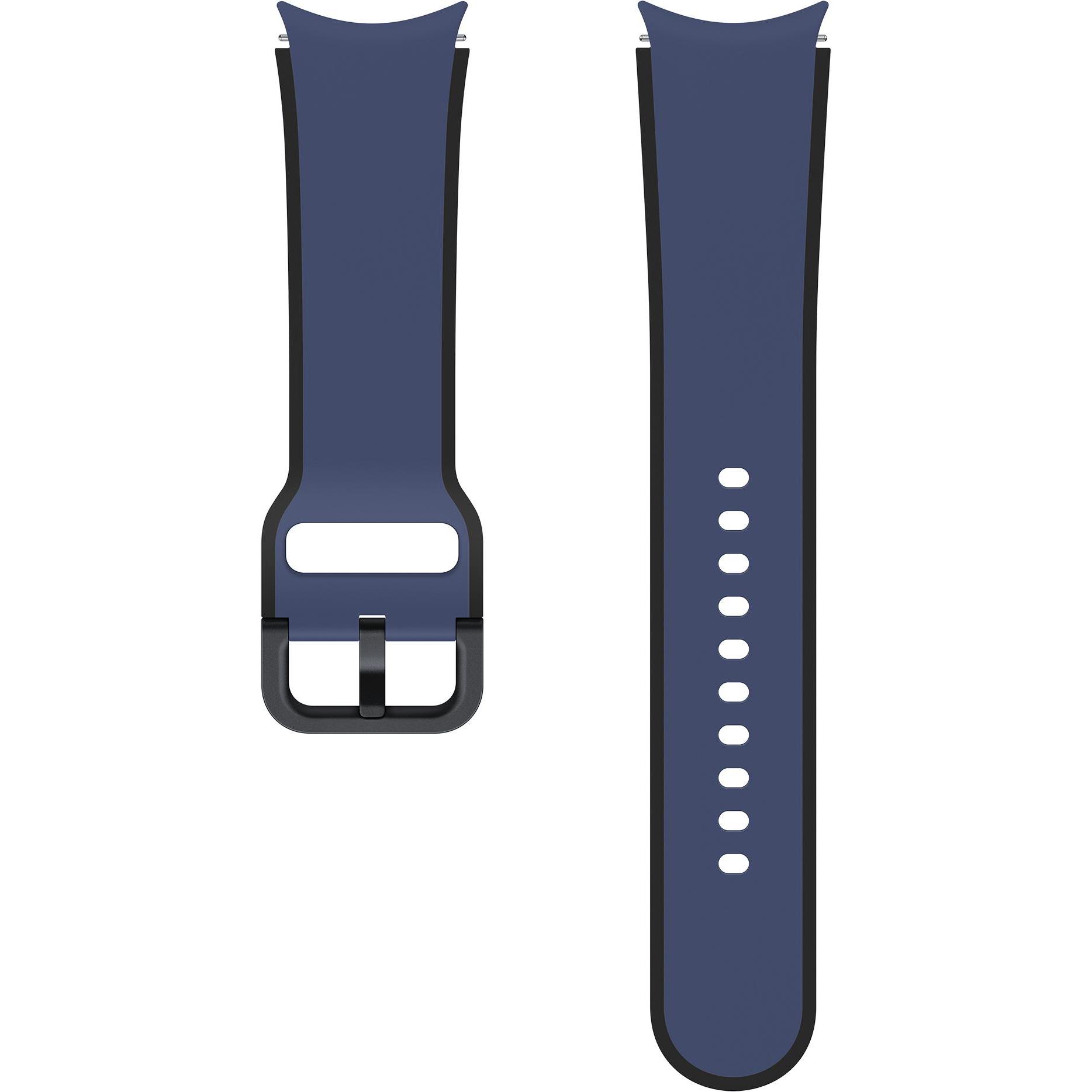 Samsung Sportarmband Two-tone Sport Band Navy Blue (Fluorelastomer, Galaxy Watch 4, Galaxy Watch 5 Pro), Uhrenarmband, B...