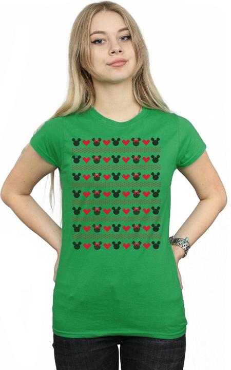Immagine prodotto Disney Mickey And Minnie Christmas Hearts Maglietta Donna (M)