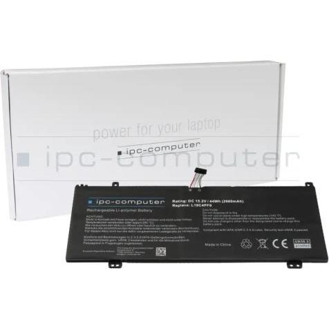 Lenovo SP/B L18M4PF0 15.36V45Wh4cell (4 Zellen, 2965 mAh), Notebook Akku, Schwarz