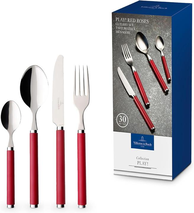 Actual product image Villeroy & Boch Cutlery set 30pcs Play! red roses (30 pcs., Cutlery set)