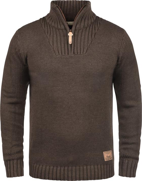 Actual product image Solid Petro Men's Jumper Chunky Knit Pullover Troyer With Zipper (M)