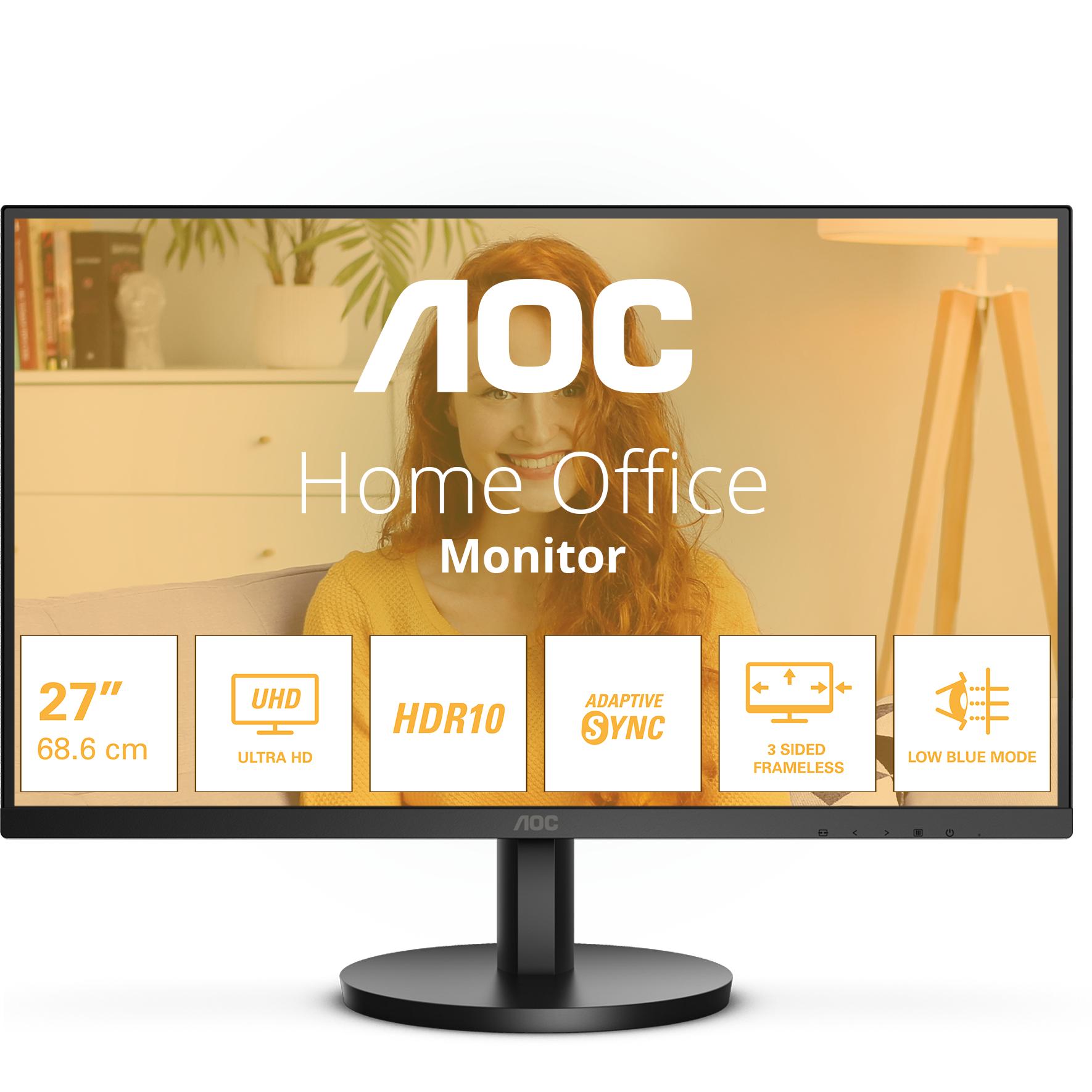 AOC U27B3M (3840 x 2160 Pixel, 27"), Monitor, Schwarz
