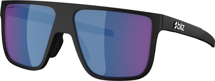 Grey w Blue Mirror, Matte Black