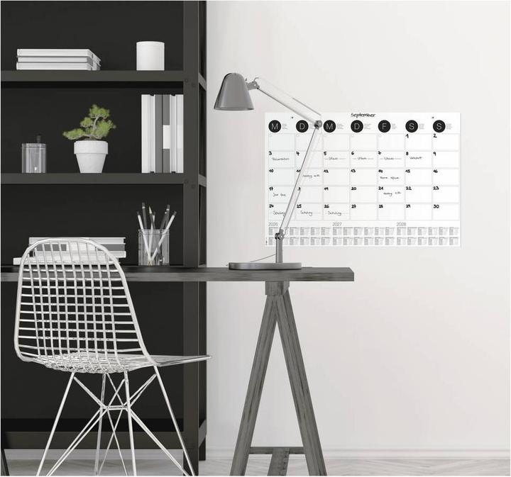 Immagine prodotto Sigel Schreibtischunterlage MONATSPLANER 2026/2027/2028 schwarz/weiss Papier 59,5 x 41,0 cm, 12 Blatt (59.50 x 59.50 cm)