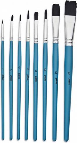 Actual product image Pebeo 8 round + flat aqua brushes