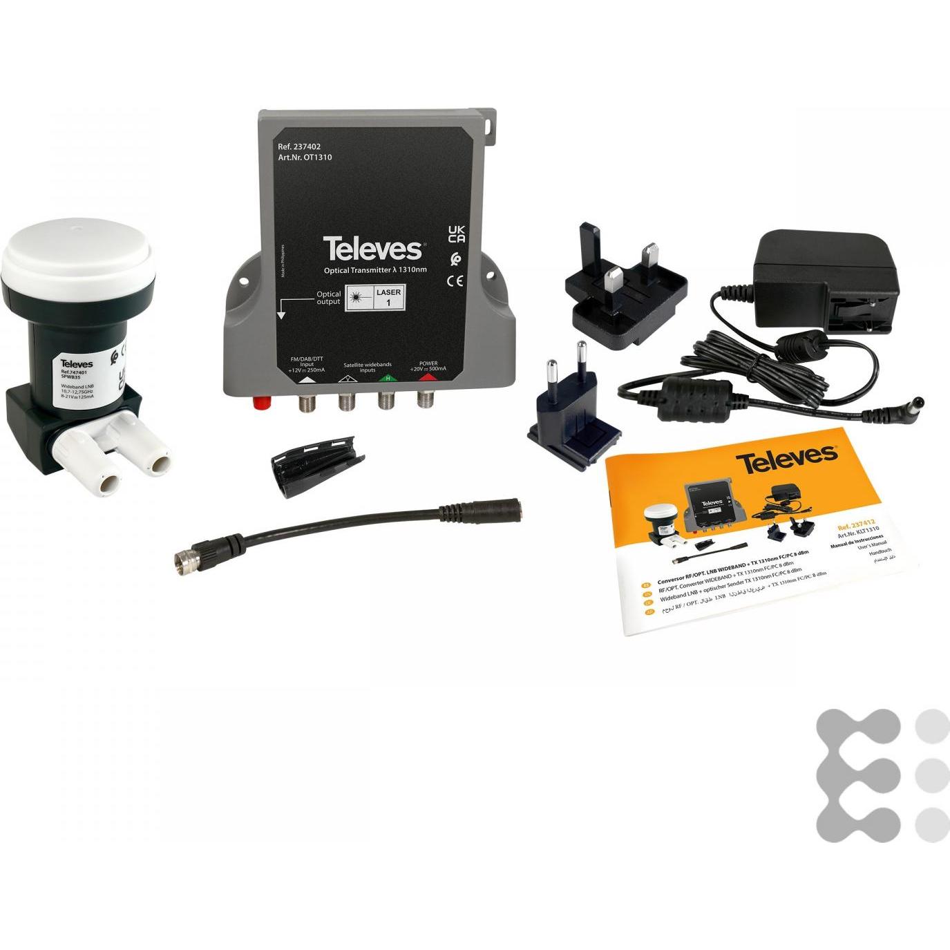 Thumbnail - Televes KLT1310 Kit Wideband-LNB/Optischer Sender (Single LNB), LNB