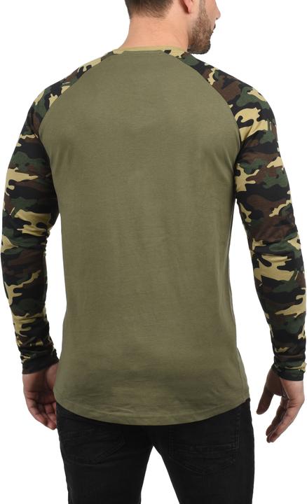 Actual product image Solid Cajus Men's Camouflage Long Sleeve T-Shirt Top With Crew Neck Made Of 100% Cotton With Pattern (M)