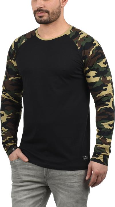 Actual product image Solid Cajus Men's Camouflage Long Sleeve T-Shirt Top With Crew Neck Made Of 100% Cotton With Pattern (XL)