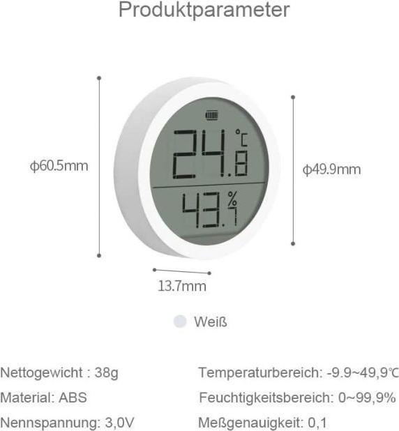 Actual product image Qingping Temp & RH Monitor Lite