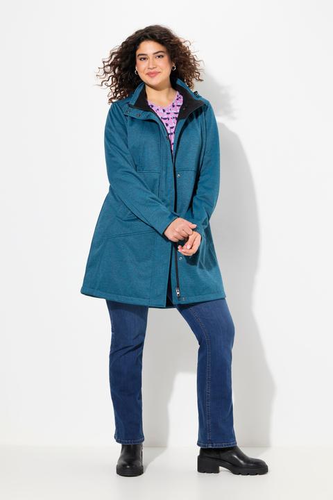 Produktbild Ulla Popken HYPRAR Softshelljacke, wasserabweisend, 2-Wege-Reissverschluss Kapuze (46, 48)