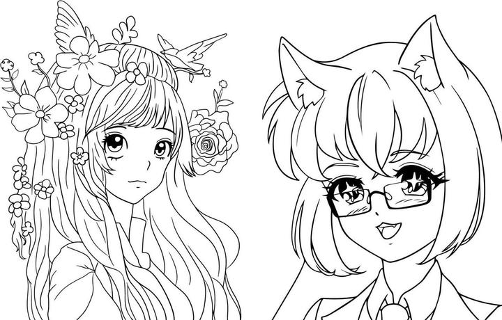 Image du produit Livre de coloriage manga extra épais avec des autocollants pour être créatif et se détendre pour
