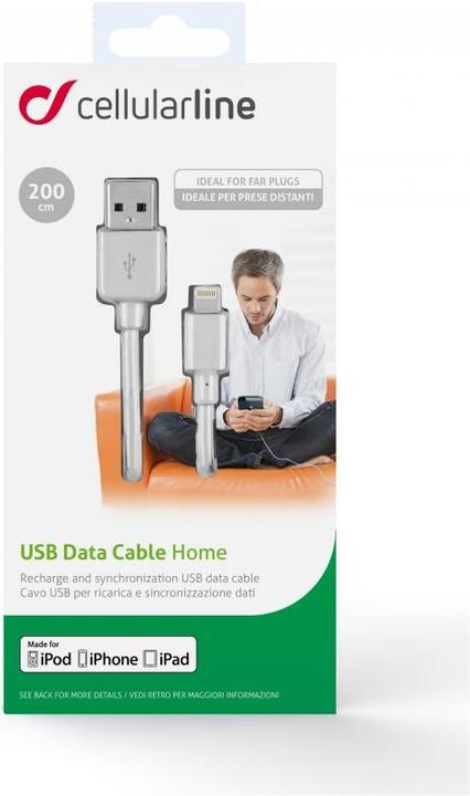Actual product image Cellularline USB A — Lightning (2 m, USB 2.0)