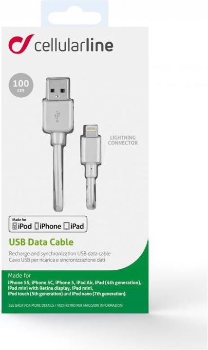 Produktbild Cellularline USB A — Lightning (1 m, USB 2.0)