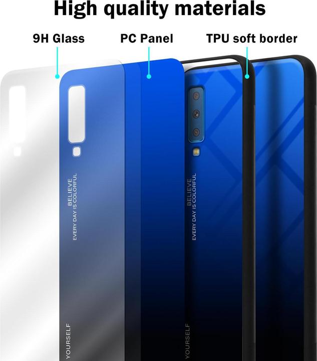 Actual product image Cadorabo TPU 2 colors glass cover (Samsung Galaxy A7 (2018))