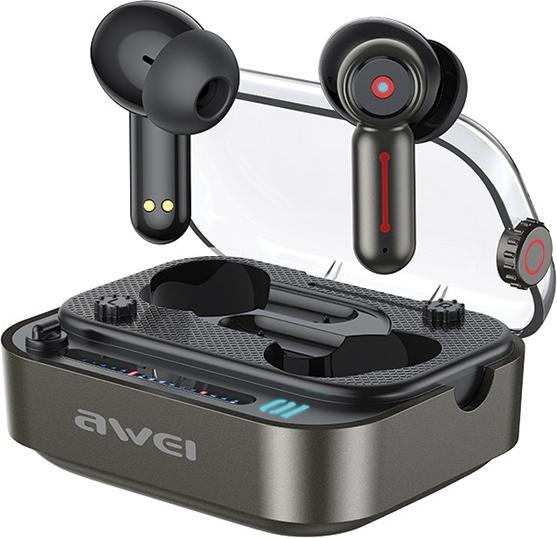 Actual product image Awei słuchawki Bluetooth 5.3 T58 ANC + stacja dokująca czarny/black (ANC, 7 h, Docking, Wireless)