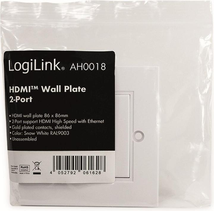 Actual product image LogiLink Junction box, 2x HDMI coupling (HDMI, 8.60 cm)