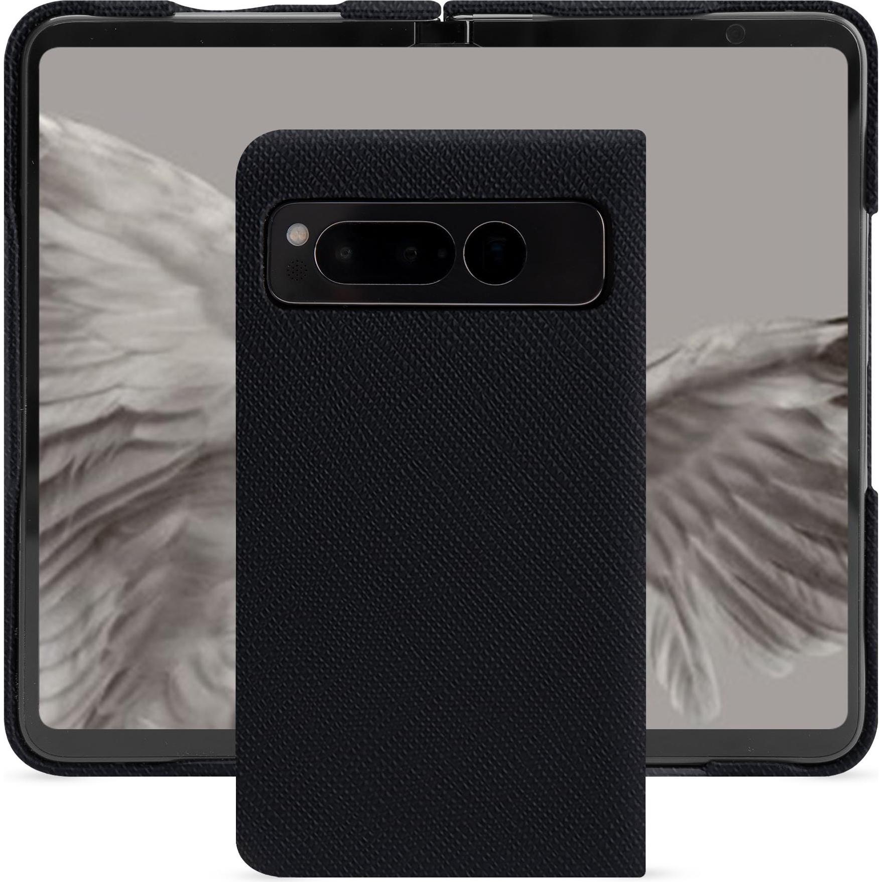 Noreve Lederschutzhülle Google Pixel Fold (Google Pixel Fold), Smartphone Hülle, Schwarz