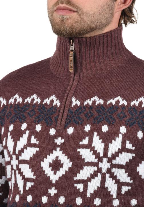 Image du produit Solid Norwin Pull En Grosse Maille À Col Camionneur Pull-Over Pour Homme Avec Col Droit (S)