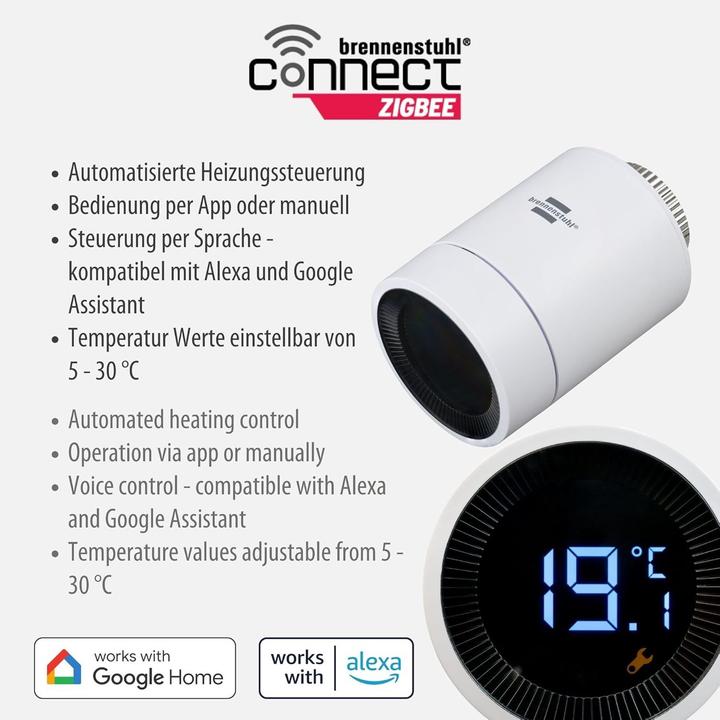 Immagine prodotto Brennenstuhl Termostato per radiatori Zigbee Connect 01