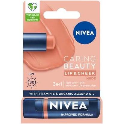 Nivea Bruin Lippenstift + Lipgloss, Verzorgende Beauty 3In1 Nude Lipstick 4,8G (Naakt)