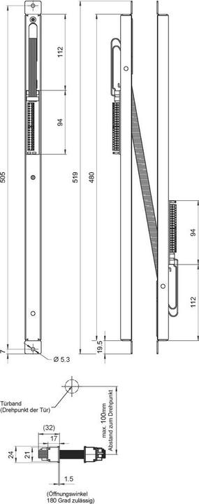 Produktbild MSL Kabelübergänge verdeckt KÜ 10314-40-20-00