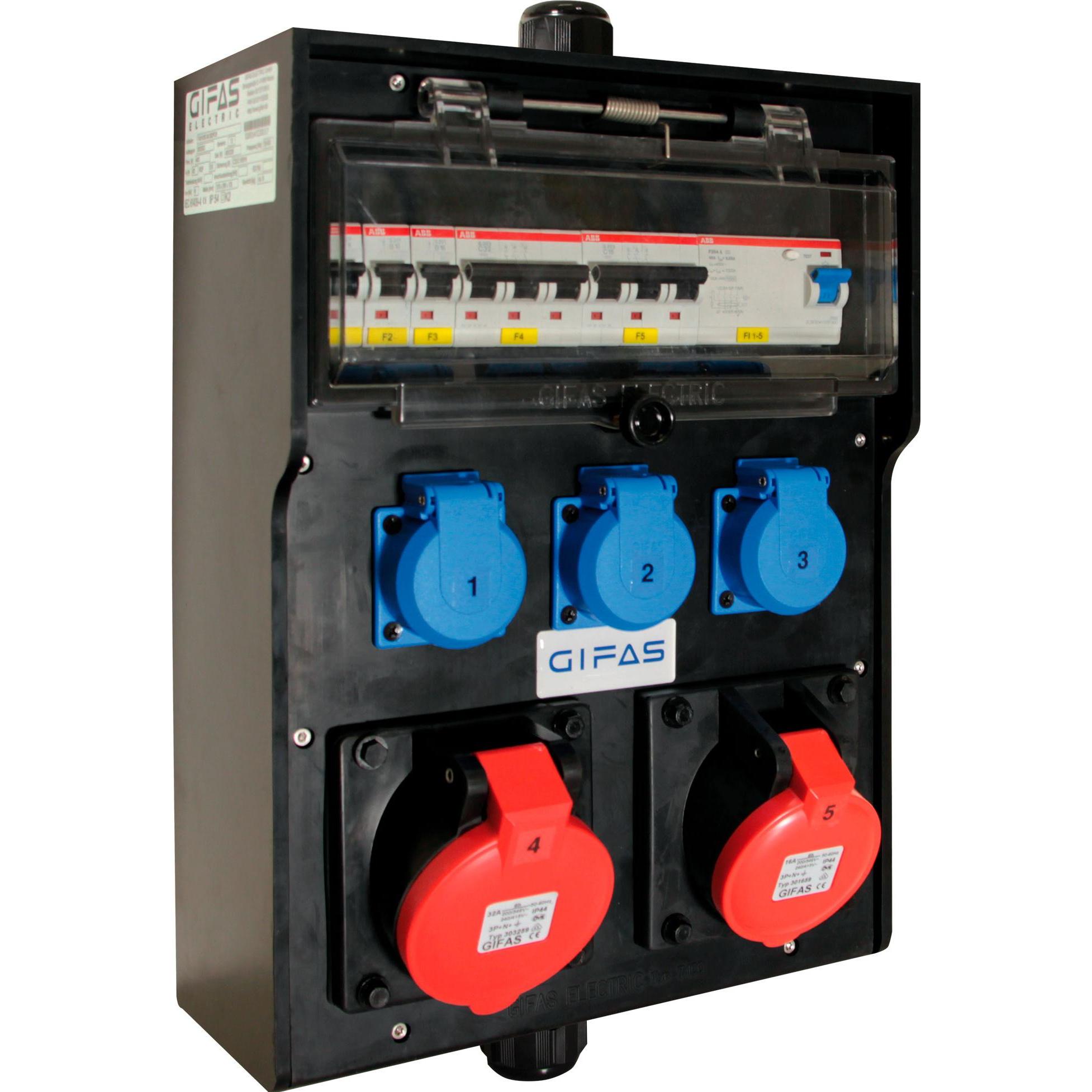 Gifas Electric, Mobiele stroomverdeler, Massief rubberen wandverdeler (3x)