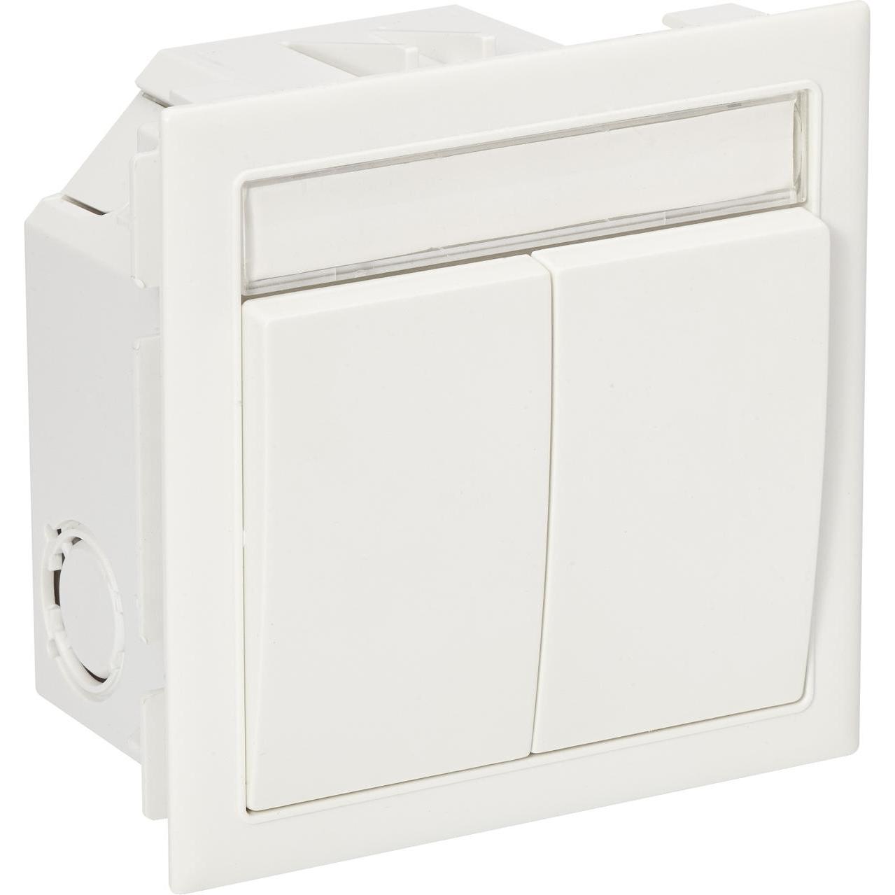 Schneider Electric, Zubehör Elektroinstallation, Ausschalter 2-pol. inkl Einbaudose weissRAL9016 Typ CYB-PB-AS2 9016