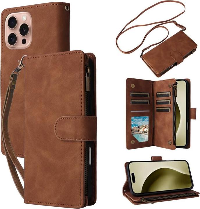Produktbild Cover-Discount iPhone 16 Pro - Brieftaschen Hülle mit Umhängeband (Apple iPhone 16 Pro)