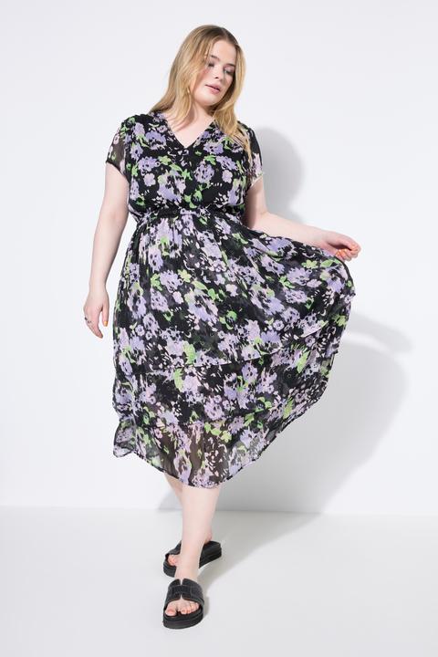 Immagine prodotto Studio Untold Abito midi dal taglio svasato in chiffon con volant e sottoveste (42, 44)