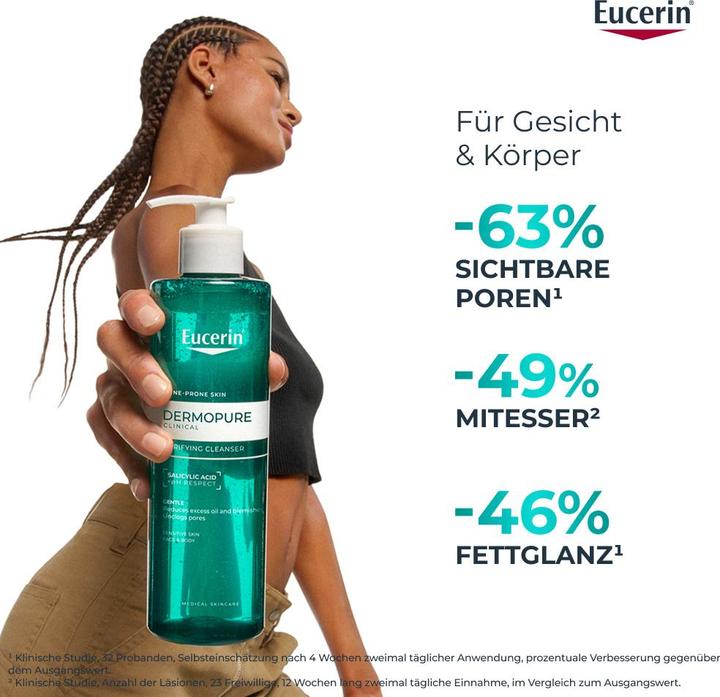 Actual product image Eucerin Dermopure Clinical Reinigungsgel porenverfeinernd 400 ml (Cleansing gel, 400 ml)