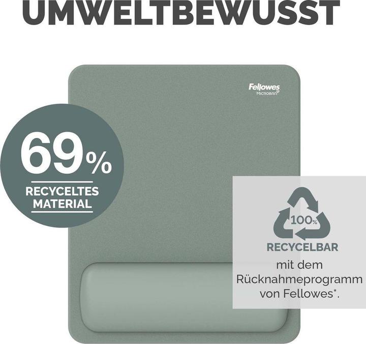Actual product image Fellowes Breyta Mauspad salbei mit Handgelenkauflage