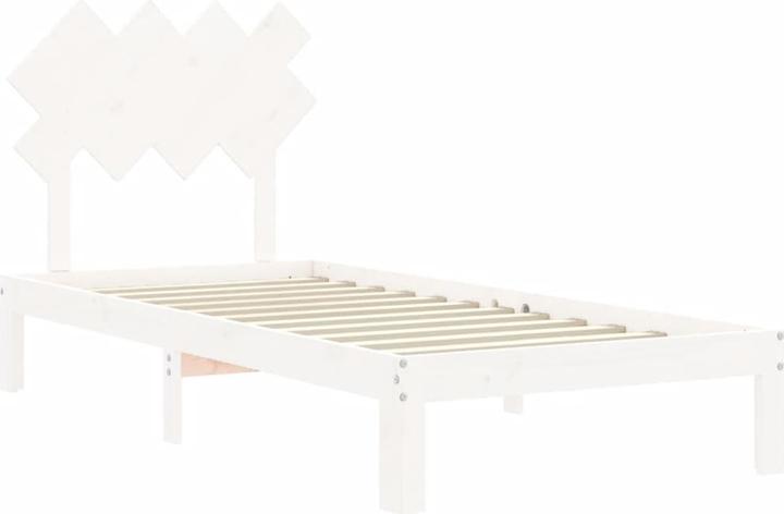 Image du produit VidaXL Massivholzbett mit Kopfteil Weiss 3FT Single (90 x 190 cm)