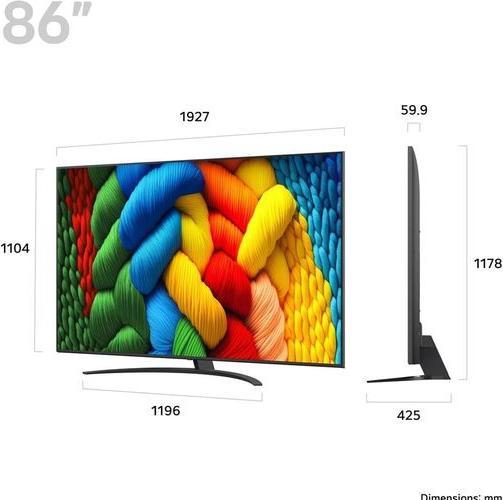 Image du produit LG 86NANO81A6A (86", NANO81, Nano-Cell, 4K, 2025)