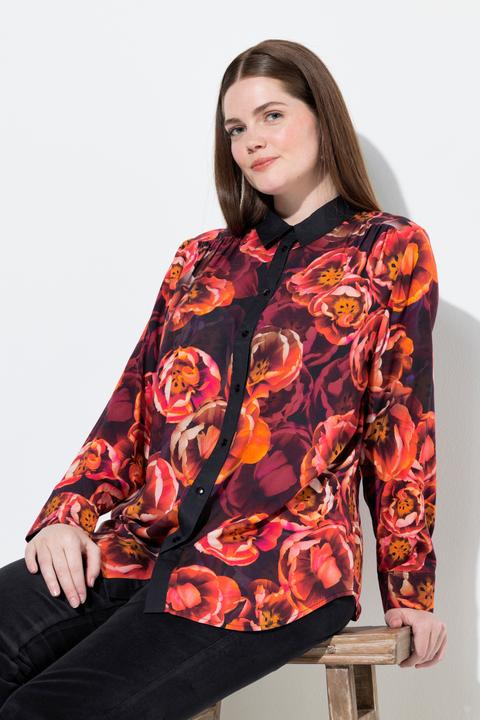 Immagine prodotto Ulla Popken Camicia con rose, collo da camicia e maniche lunghe (62)